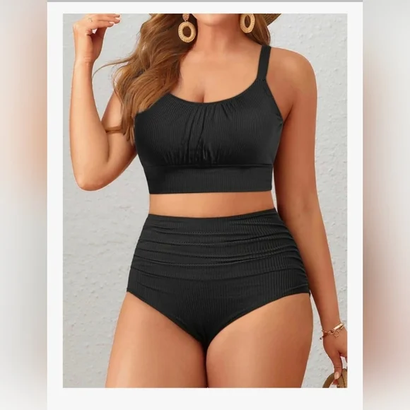 Ribbed High Waisted Bikini #1079 - Picture 6 of 14